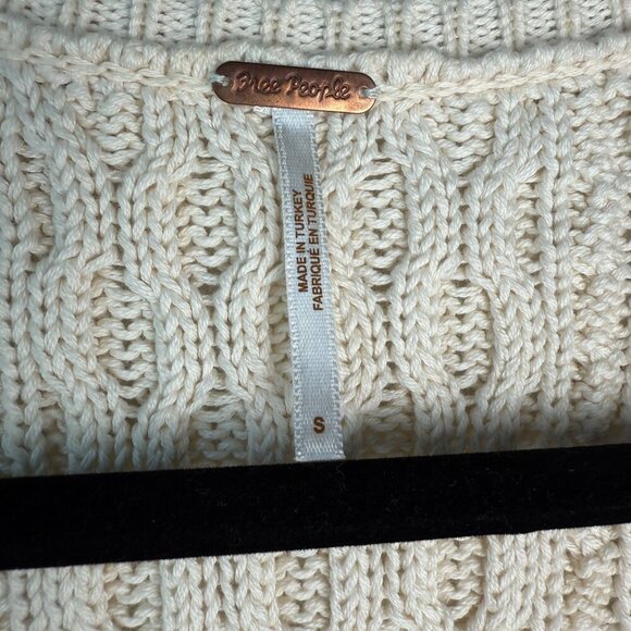 Free People Sweater Tank High Tide Cable Knit Tea Sz Small Boho Coastal Cowgirl - Picture 6 of 9